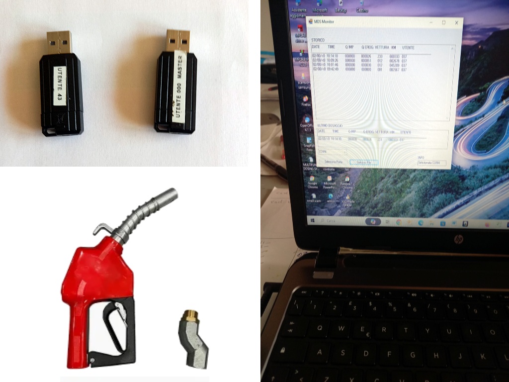 Dosatori Custom - MDS USB - Erogatore di Carburante - Pen drive, Tabella dati a PC, Pistola benzina